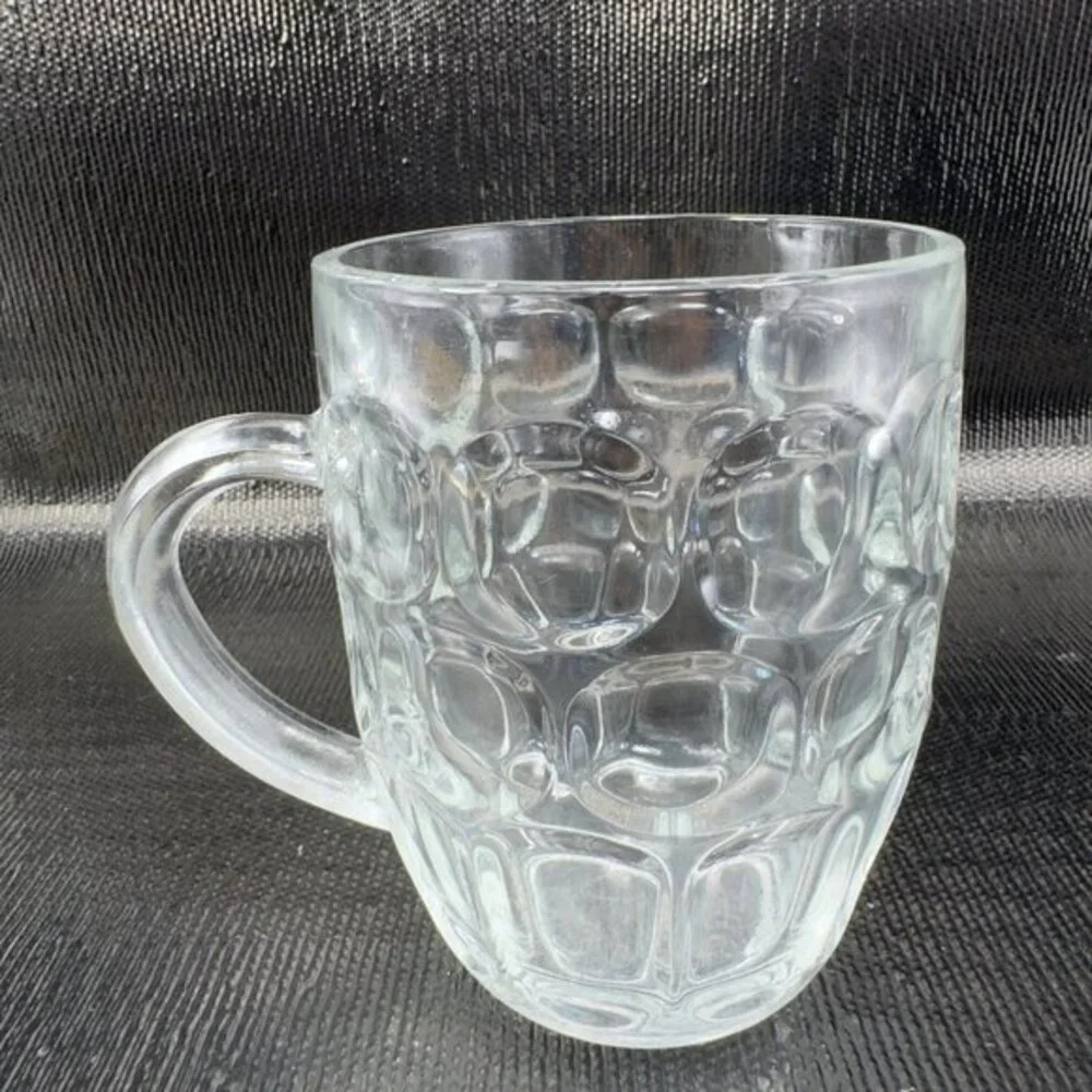 Ravenwood Dimple Thumbprint Heavy Clear Glass Pint Beer England Cups Barware Set